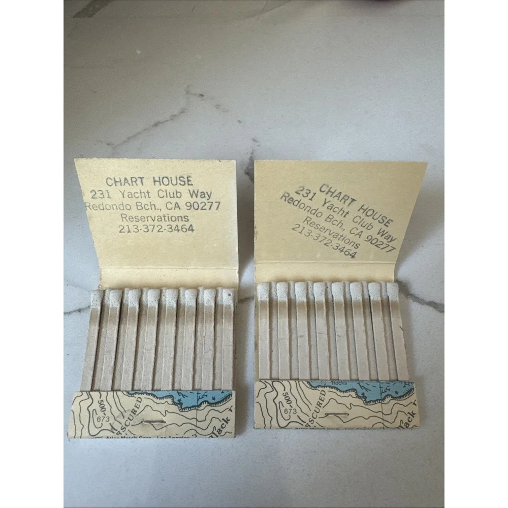 Lot Of 2 Vintage The Chart House Restaurant Matchbook Steaks Seafood California